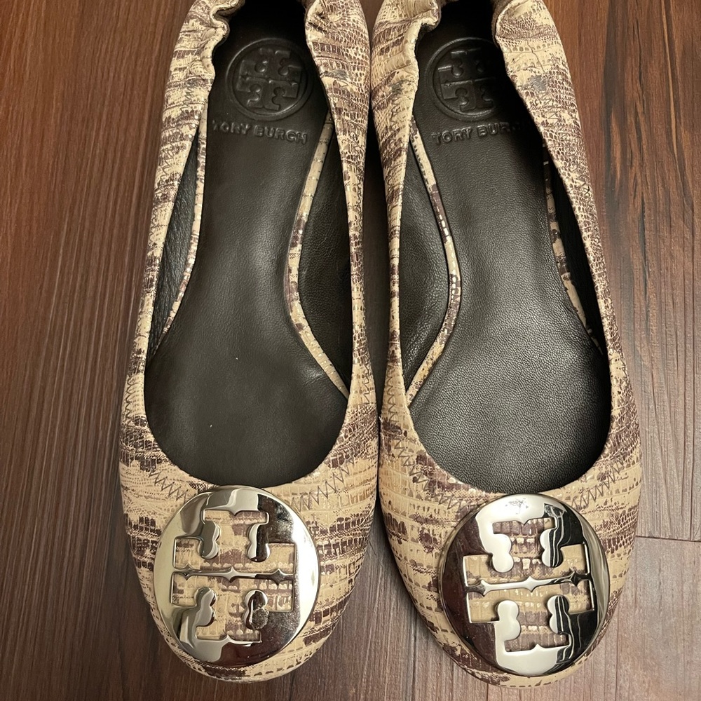 Tory Burch gold and metallic flats.  Size US 6